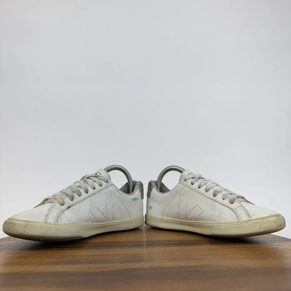 Womens Veja Esplar Logo White Leather Comfort Casual Sneakers Shoes Size 5 M‎